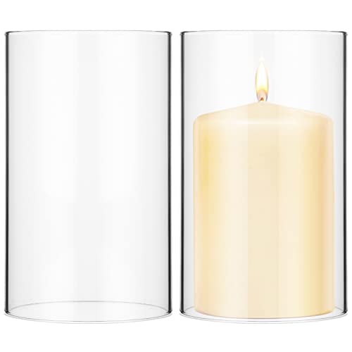 2 Pcs Windproof Lampshade Candle Covers Windproof Candle Holder Candle Tube Candle Cover Glass Grass Candle Cover Candle Light Cover Candle Sleeve Candle Shade Clear Candle Cover