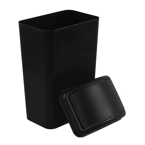 Image of Wekioger 12L / 3.5 Gallon Slim Garbage Can with Swing Lid, Black