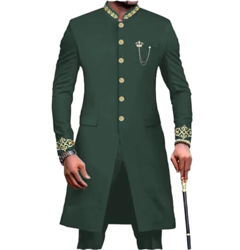 2 Piece Slim Fit Ankara Embroidery Blazer Set African Clothing Men Suit Formal Jacket and Pants Dashiki Outfits Suit4