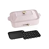 BRUNO ブルーノ コンパクトホットプレート 焼肉 本体 プレート2種(たこ焼き 平面) おしゃれ かわいい これ1台 蓋 ふた付き 1200w 温度調節 洗いやすい 1人 2人 3人用 小型 小さいサイズ 少人数用 一人暮らし ピンク 桃色 BOE021-MOMOIRO