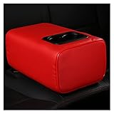 車用アームレスト スズキすべての車の後部座席アームレストユニバーサル 2 行コンソールボックスとカップホルダーアームレスト後部座席アームレストコンソールボックス 小物入れ 肘掛け (サイズ : Red-No pocket)