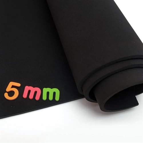 Neopren Wasserdichtes Gewebe Schwarz, 5 mm Dick, Nähstoff, Stretchstoff, Tauchstoff (Farbe: Schwarz, Größe: 45cm x 10cm)