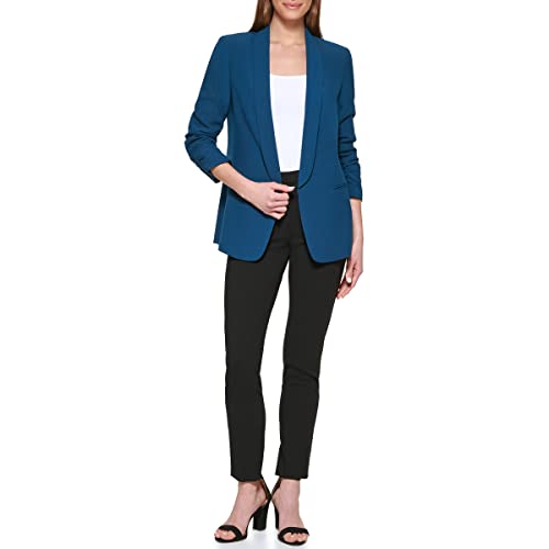 Dkny Women's One Button Ruched Sl Suit Jacket, Dark Topaz, 12 #TOP2