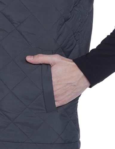 Image of Qube By Fort Collins Men's Sleeveless Jacket - Diamond Quilted Padded Vest for Men | Full Zip High Neck Half Jacket with Stand Collar & Side Pockets for Winter Wear, Office, Travel & Daily Use