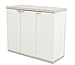Armoire basse 3 portes intérieur/extérieur coloris beige - Longueur 105 x Profondeur 44 x Hauteur 88 cm -PEGANE-