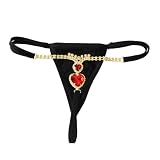 Sexy Cuore Rosso Strass Ciondolo Perizoma Mutandine per le Donne Corda Stretch Mutande Amore Cristallo G String Bikini Vita Catena Della Pancia Biancheria Intima Gioielli Per Il Corpo Estate Spiaggia