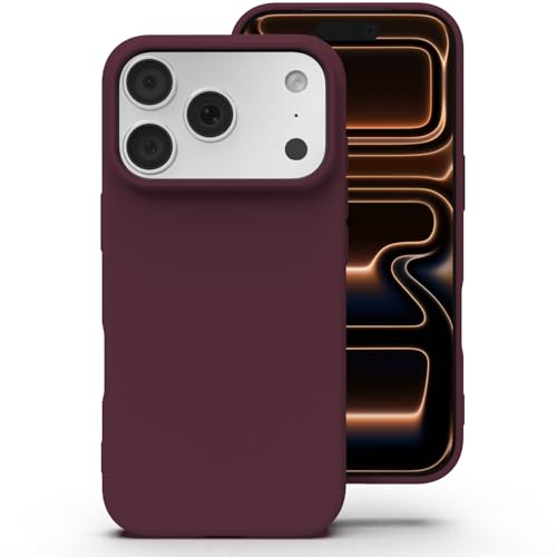 Zuvirelx Silicone Case for iPhone 17 Pro Soft Grip Thin Minimalist Shockproof Non-Slip Pocket-Friendly - Burgundy