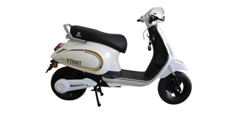 Image of Virat Electric Scooter, Non RTO, 70-150 km Range per Charge, Fast Charging (White)