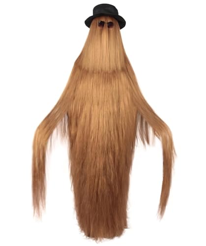 HPO Premium Adult Unisex Cousin Dapper Creature Wig & Costume Collection, Multiple Color Options, Perfect for your next Halloween or Cosplay Event! (Brown)