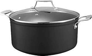 MSMK Stock Pot with Lid7.62L/28cm Large Non-Stick Deep Stockpot with Glass Lid for Stew,Hard Anodised Aluminium,Cool-Touch HandlesInduction/ Oven/ Gas/ Stovetops Cooking Pot