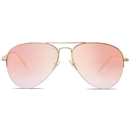 SOJOS Men's Women's Aviator Sunglasses, Classic Semi Metal Frame INSPIRATION SJ1106