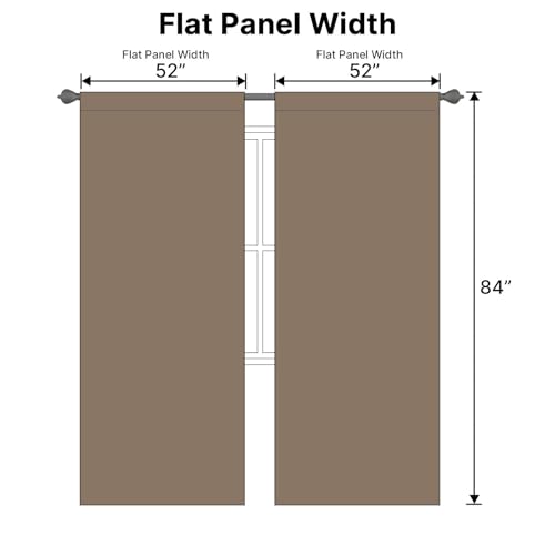 Image of H.VERSAILTEX Blackout Curtains Thermal Insulated Window Treatment Panels Room Darkening Blackout Drapes for Living Room Back Tab /Rod Pocket Bedroom Draperies (2 Panels, Macchiato, 52 x 84 Inch)