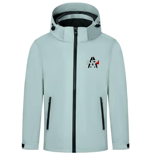 QATOBI Chaqueta Mujer Impermeable N.7, Chaqueta Cortaviento con Capucha, Ideal para el Aire Libre Campamento Pesca(Green,XXL)