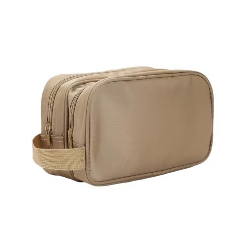Bioworld Dual Compartment Beige Toiletry Cosmetic Kit