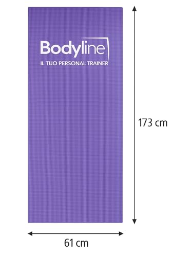Bodyline Tapis d'entraînement Pilates, yoga et fitness avec bandes élastiques et bandoulière - tapis pour l'entraînement à domicile et en salle de sport - épaisseur 0,4 cm - dimensions 173 x 61 cm – Image 4
