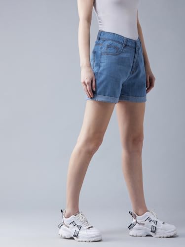 Image of Dolce Crudo Above Knee Denim Shorts for Women