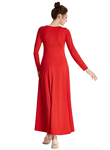 Robe de danse ample Myrisam rouge taille S pour adulte à manches longues - 5