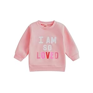 Sasaerucure Infant Toddler Baby Girl Oversized Sweatshirt Long Sleeve Top Valentine ‘s Day Outfit Clothes