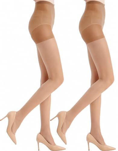 Image of oeat 20D High Density Nude Tights for Women, Sheer Control Top Pantyhose