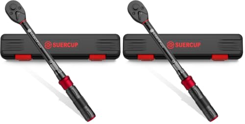 Image of SUERCUP 3 /8-Inch Drive Click Torque Wrench - 5-45 Ft-Lb /6.8-61Nm, Dual-Direction Adjustable 72 Tooth Click Torque Wrench for Bike, Motorcycle and Car Repair (Pack of 2)