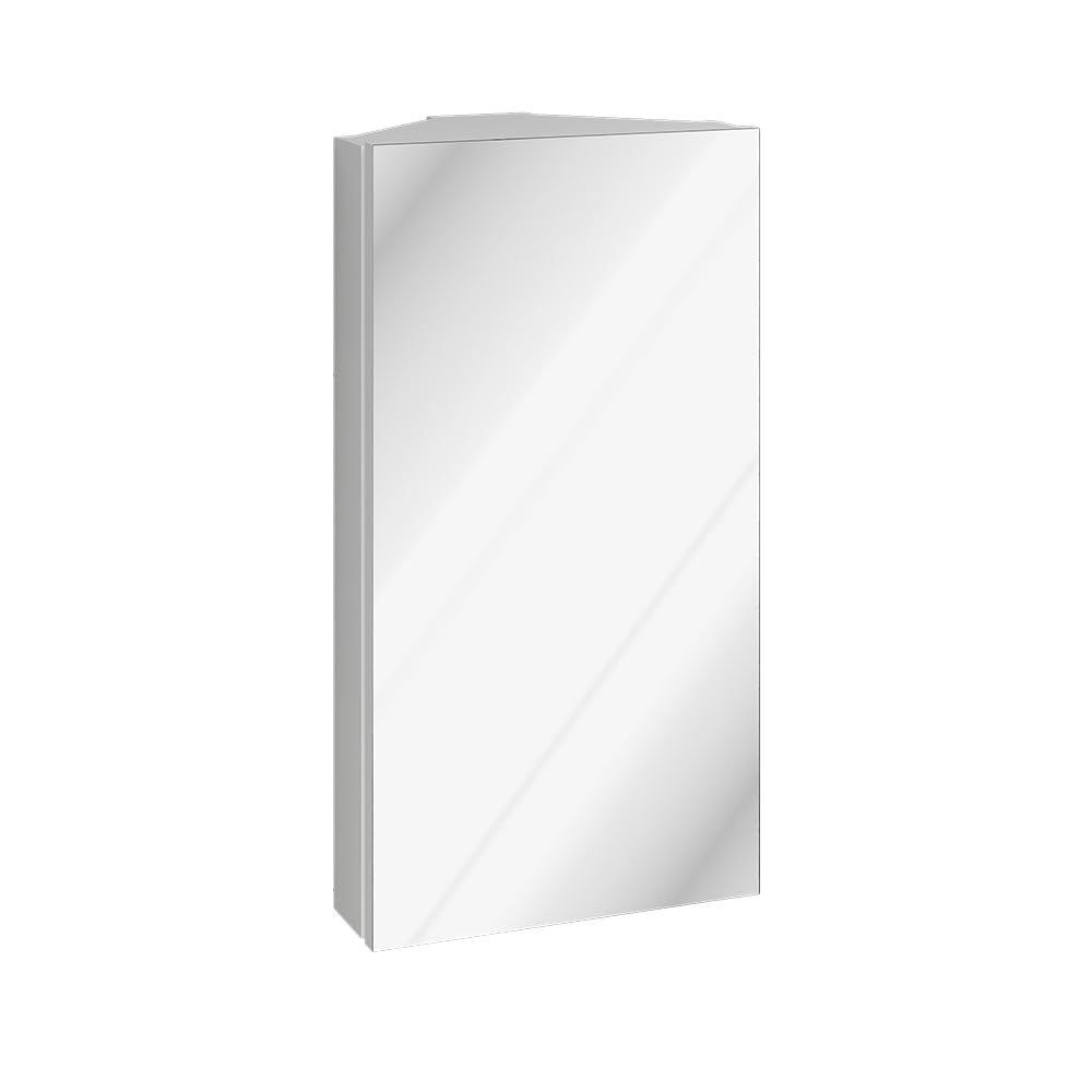 Vicco Mobile a specchio per il bagno Anka, Bianco, 32.8 x 60.2 cm, per montaggio a parete con superficie a specchio integrata