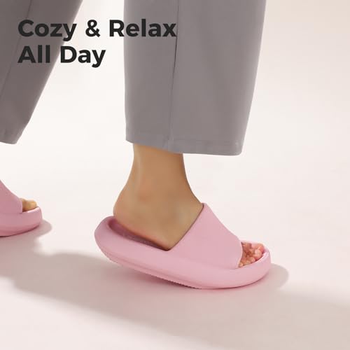 Image of Leevar Cloud Slides for Women and Men - Soft, Comfy, Relax Cloud Slippers, Thick Sole, Non-slip Slides for Men, Easy to Clean, Shower, Swimming, Beach, Indoor and Outdoor Slides for Men