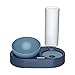 HONG Distributeur de Croquettes et Eau pour Chat et Chien, 2 en 1 Distributeurs Automatique d'eau Ou Nourriture Dispenser avec 680mL Fontaine a Eau & Gamelle pour Chats/Chiens/Animaux