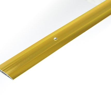 Carpet Flooring Flat Door Bar Threshold Cover Strip, Gold, 40mm x 0.9m, Easy-Fit, for Doorways, 3 Pack