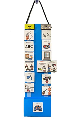 Two Strip Night & Day Daily Schedule Great Visual Behavioral Tool For Structure At Home, School & In The Community. (Plastic 120 Pcs, Blue) #TOP4