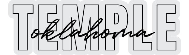 Temple Oklahoma Souvenir Vinyl Decal Sticker Clear Script Design 6 Inch