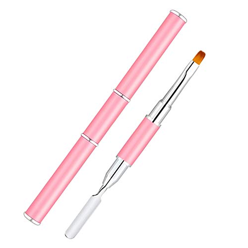 Dual-Ended Brush & Picker Brush tool, Stainless steel 2-in-1 gel gel nail brush,Brush & Picker for UV/LED Nail Art, Nail Tips & Extensions Builder