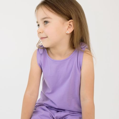 925 Sterling Silver In The Clouds Puffed Enamel Rainbow Standard Push Back Earrings For Little Girls - Sweet Pastel Colored Rainbow Girl Earrings For Girls Birthday - Children's Rainbow Earrings2