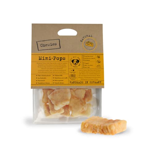 Chewies Mini-Pops Käse Leckerli für Ihren Hund - Knusper Käse-Snack Leckereien für Hunde - laktosefreie, kalorienarme Hundeleckerli getreidefrei aus Kuh-Milch, made in Germany (35g)