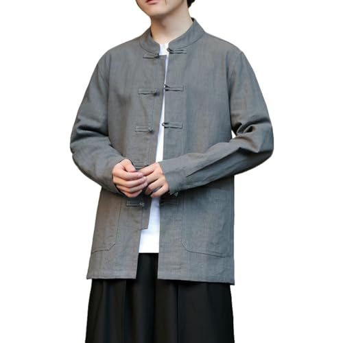 Chemise homme style chinois lin ramie col mao pour vos soirées d'été