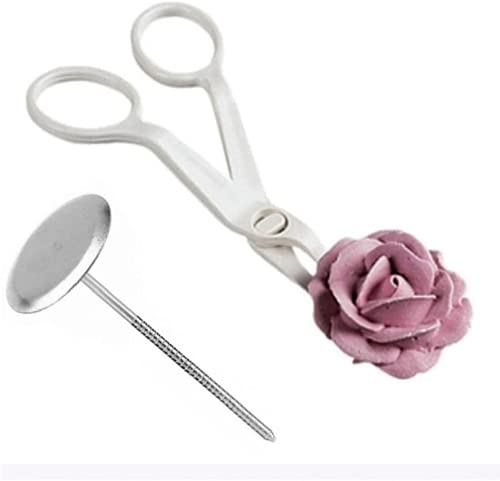 2 Pcs Piping Scissors Nail Rose Decor Lifter Fondant Cake Decorating Tray Cream Transfer Baking Technique Tools Nice and Professional
