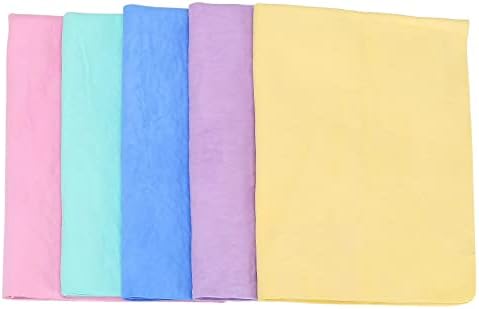 Chamois Cloth,Shamies Towels for Cars,Dog Towels for Drying Dogs 5-Pack Bagged (25"X16")