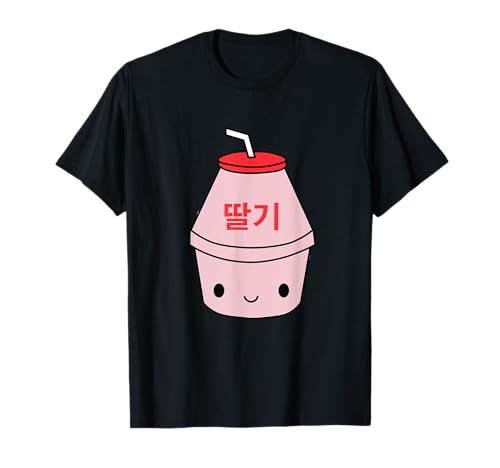 Linda camisa de leche de fresa coreana Kpop Kawaii Harajuku estilo Camiseta