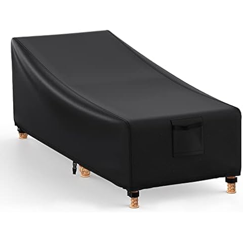 BROSYDA Garden Sunbed Waterproof 200x75x40/70 cm with Air Vent, Heavy Duty 600D Outdoor Sunbed Cover with PU Coating, 4 Buckles and Drawstring Outdoor Furniture Covers Cover