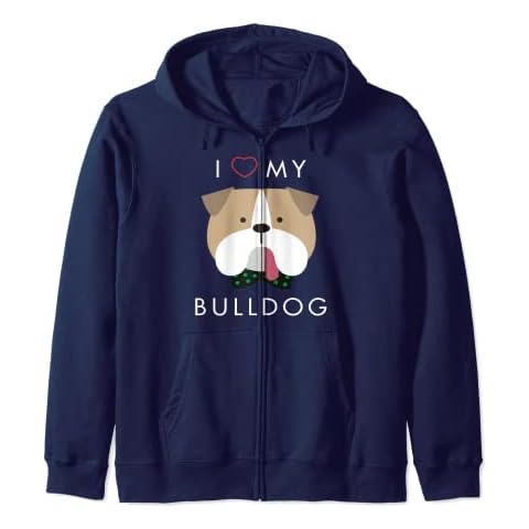 Bulldog Love - T-Shirt by Buddy & Lola Zip Hoodie Cover