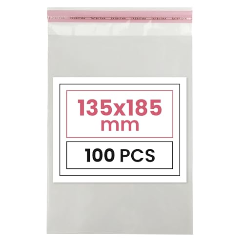 Netuno 100 Plastiktütchen selbstklebend transparent 13,5 x 18,5 cm Beutel PP Cellophanhüllen Peel & Seal Folientüten Tütchen Plastiktüten transparent Folienbeutel klein durchsichtig