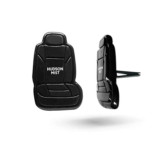 Image of FH Group Hudson Mist 3D Scented Black Air Freshener 1-Pack Clip-On Non-Toxic, Plastic Alcohol-Free Fragrance Oil Car Seat Shape Long Lasting for Cars, SUVs, Closets, Small Spaces, etc. Black