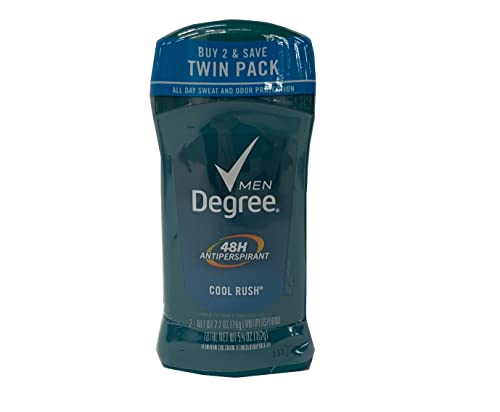 Degree Cool Rush Dry Protection Antiperspirant Deodorant Stick 2.7 oz, Twin Pack (Pack of 5)