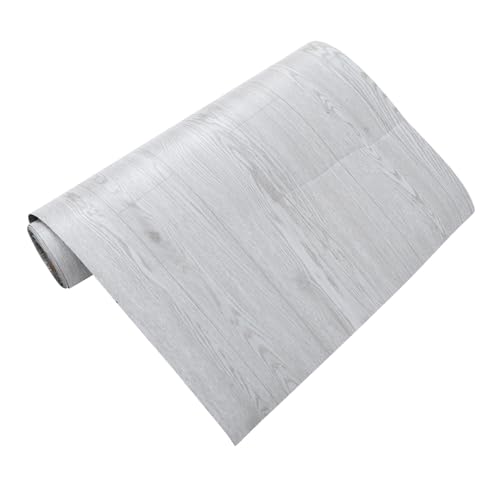 UKCOCO Self Adhesive PVC Flooring Roll Thick Peel and Stick Floor Decal with Slip Wear Resistant Surface for Home Office Commercial Use Gray Oak Effect