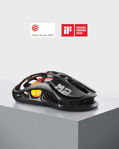 GravaStar Mouse da gioco Mercury M2 - Mouse da gioco per computer MMO con sensore ottico da 26.000 DPI - Design leggero e scavato da 78 g - 5 pulsanti programmabili - 5 modalità RGB - Nero invisibile - Immagine 1