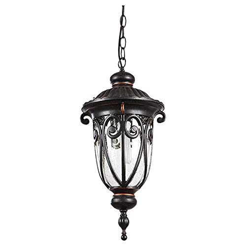 Chandelier extérieur étanche alu lustre suspendu noir cour balcon couloir