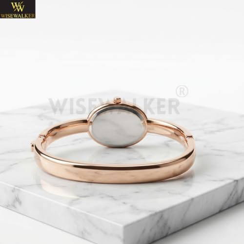 Image of WISEWALKER Women & Girls Premium Quality Oval Dial Bangle Bracelet Watch for Ladies Wrist Watch | Casual | Formal | Traveling | Party Watch for Women