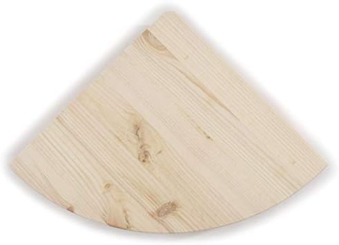 WooDeeDoo Wooden Corner Shelf 30 x 30 cm | Natural Unpainted Pine | Wall-Mounted Display Storage Shelves