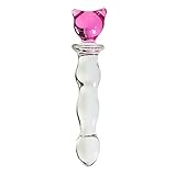✔ eeddoo GLAS ANALPLUG-/DILDO mit pinkem KITTY CAT DESIGN- Butt Plug & Dildo - Analplug (Buttplug Ass Sex Masturbation Sexspielzeug für Frauen & Männer, Paare, BDSM real