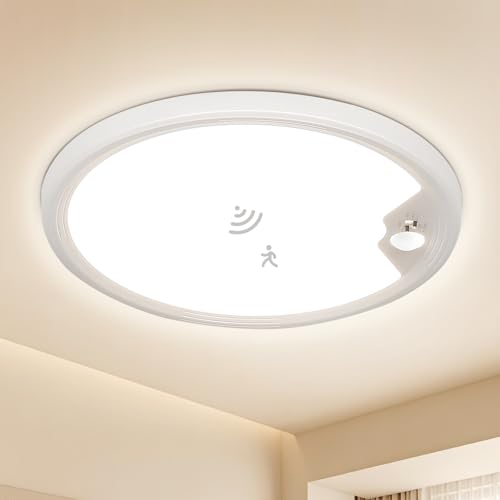 EASY EAGLE Plafonnier LED avec Détecteur de Mouvement,18W Lumiere Detecteur de Mouvement Interieur 2700K/4000K/6500K, éclairage de Plafond Pour Couloirs,...
