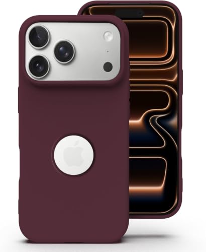 Image of Elzzi Microfiber Cover Compatible for iPhone 17 Pro Case Liquid Silicone Cases Protective Covers Shockproof Back Cover with High Raised Camera Lips (Wine red)